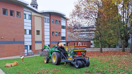 Mechanical planting at the University of Leeds.