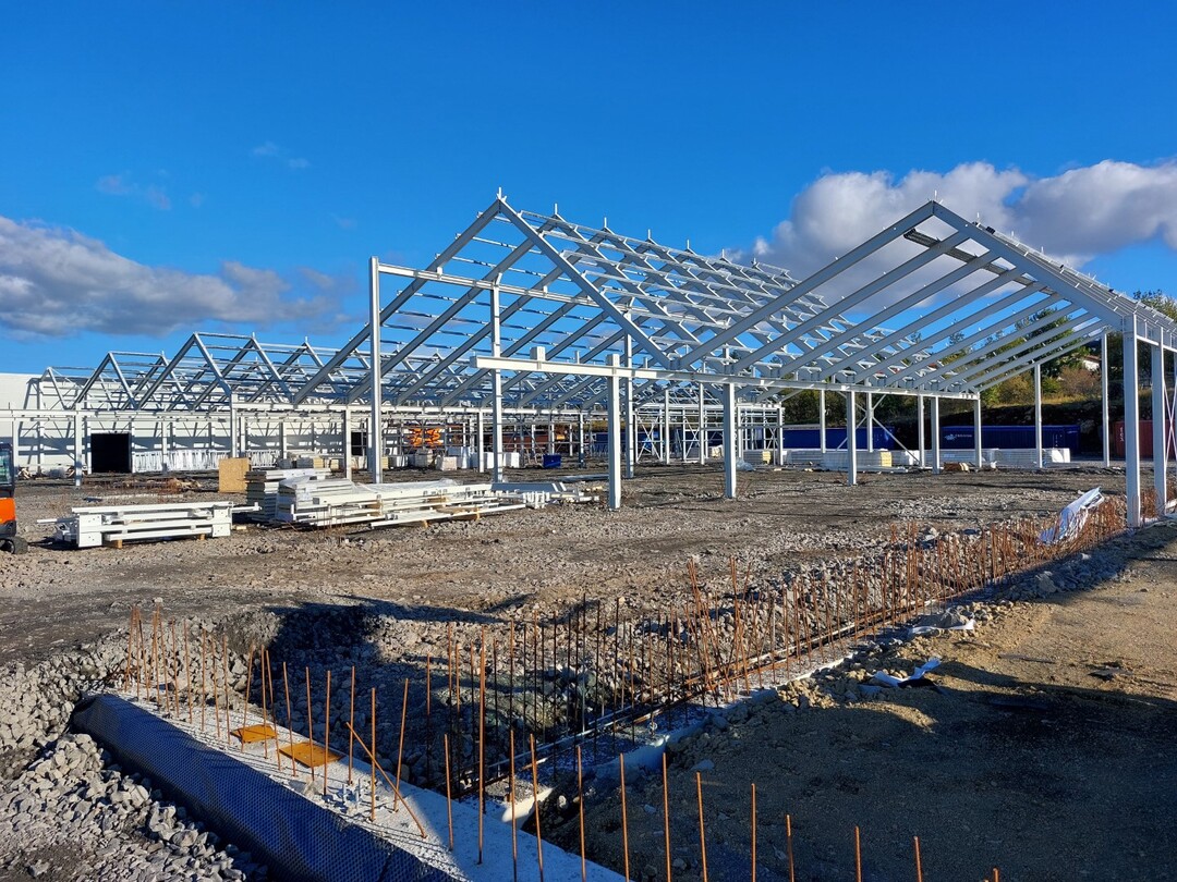 The construction of the new garden centre for Gardheimar in Iceland is progressing well.