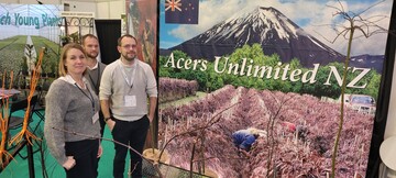 The employees of Acer Unlimited (stand 2E35), an exhibitor of nursery plants from New Zealand, probably have the longest journey home.