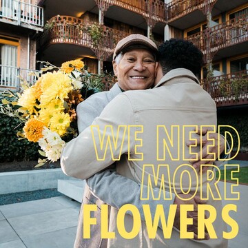 The banner of the We Need More Flowers campaign