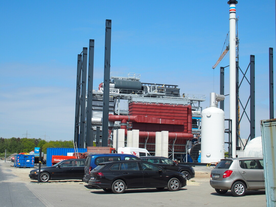 The new wood-fired power plant is built.