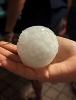 Hailstones the size of tennis balls, with protuberances and sharp points, destroyed plastic films and even stronger materials