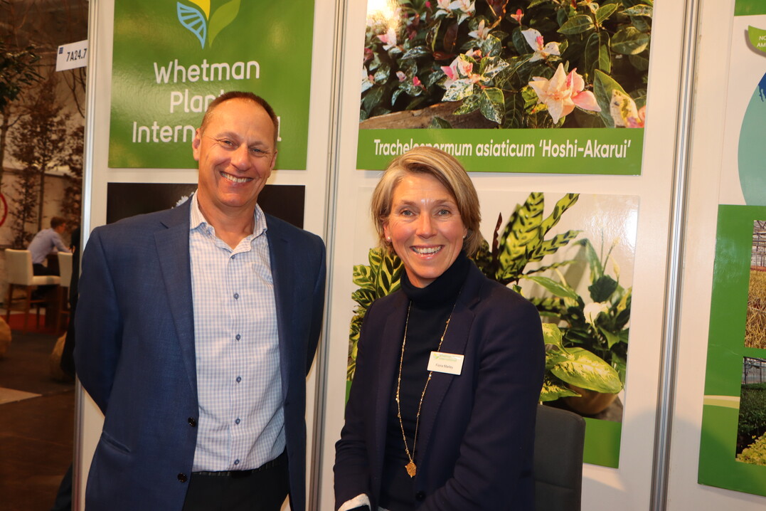 Whetman International, Fiona Marley and a visitor to the stand