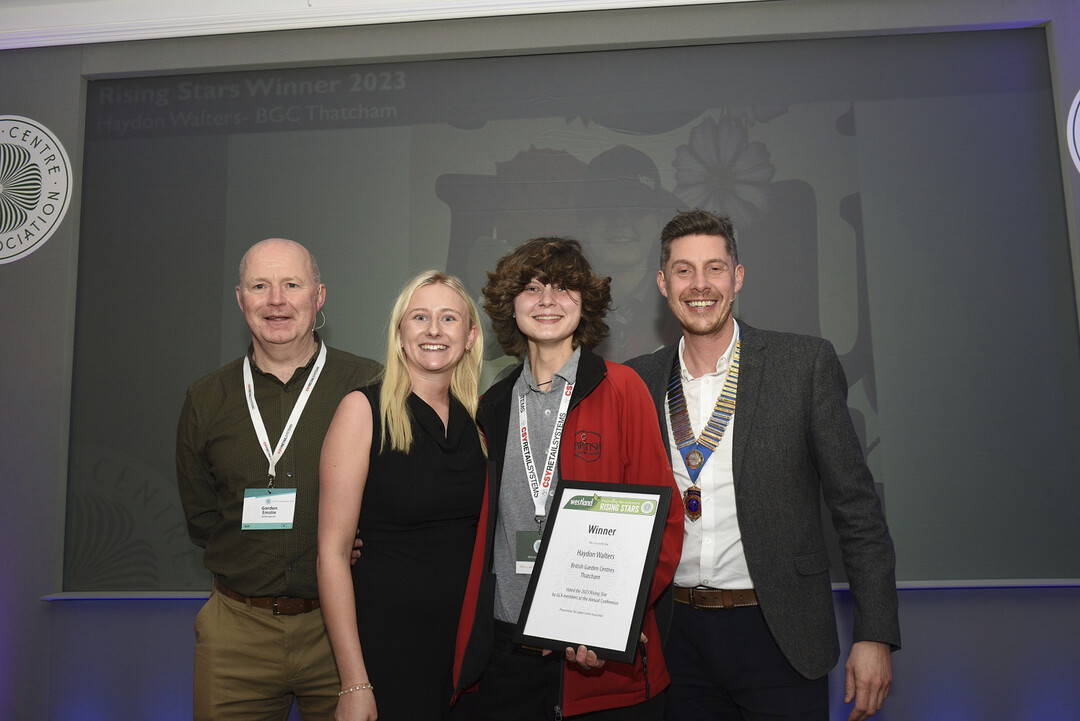 Westland Horticulture sponsored Rising Stars winner Haydon Walters,Thatcham Garden Centre British Garden Centres.